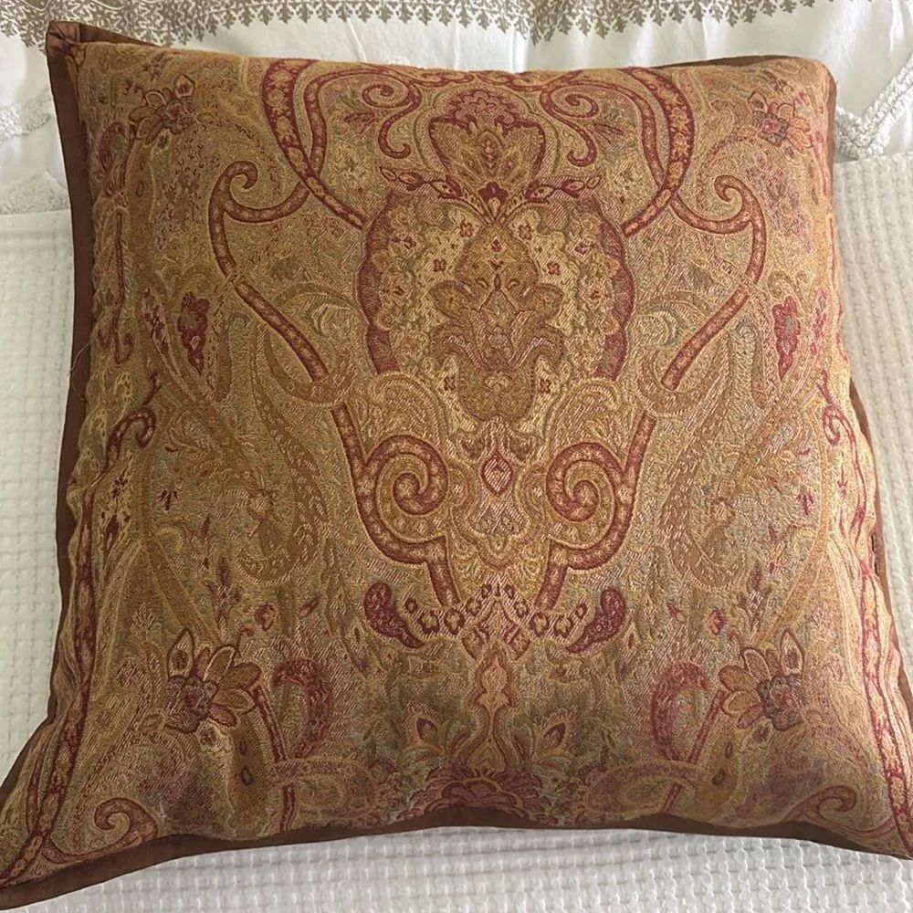 Lauren Ralph Lauren Gold, Brown, and Rust Paisley Accent Pillow - Qty 5